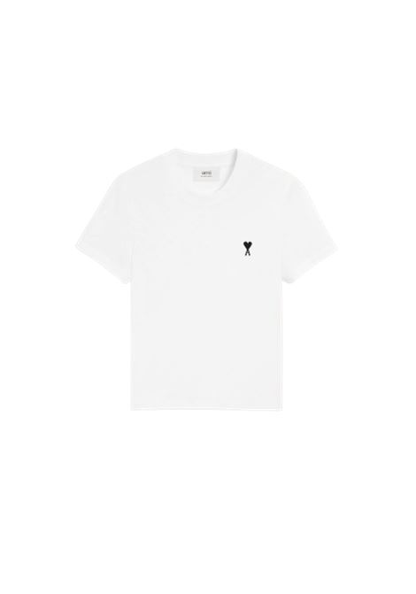 t-shirt contrasted adc unisex bianca AMI PARIS | HTS346.724100